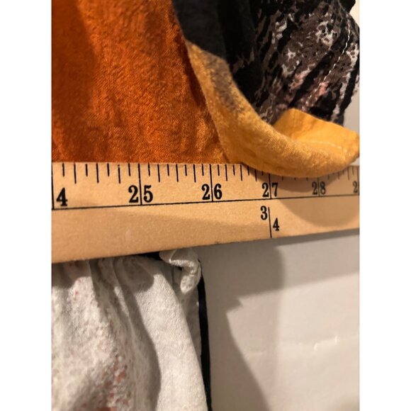 Womens Oversized Abstract Print Cotton/Spandex Maxi Dress Orange/Black/White - Picture 7 of 8